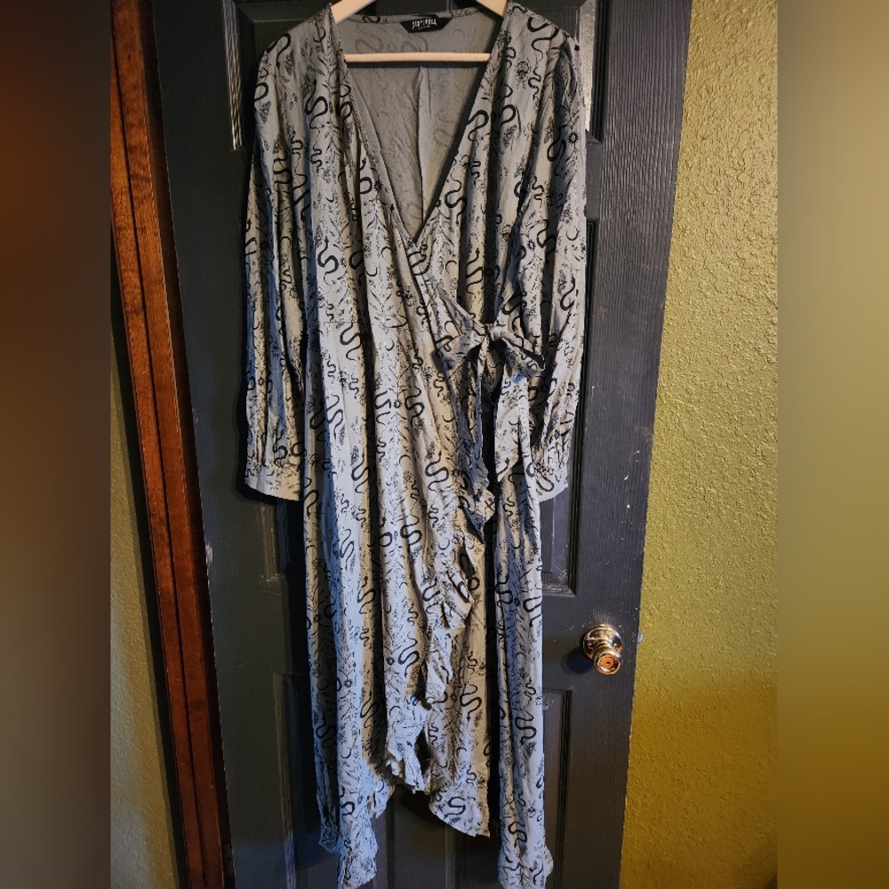 Disturbia Light Green Snake Wrap Dress